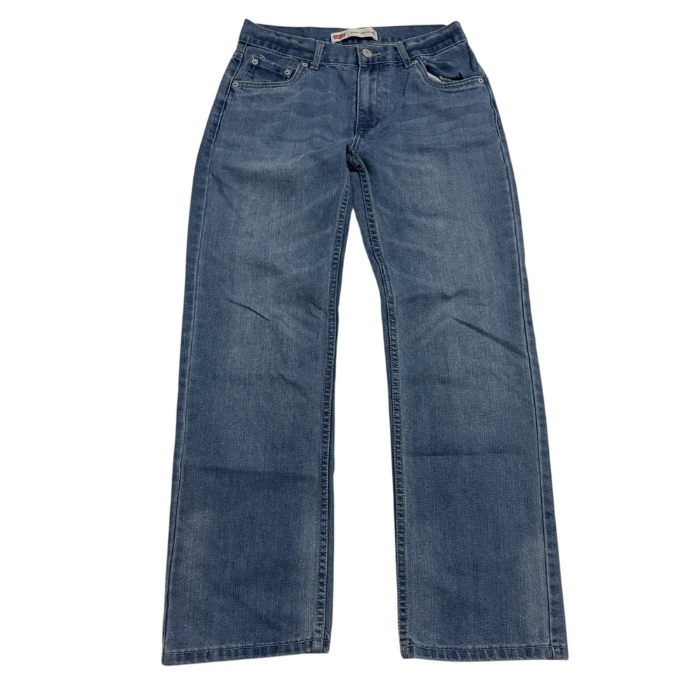 Levi's 505 Regular Fit Jeans Blue Denim Cotton Casual Straight Size 16 28x28